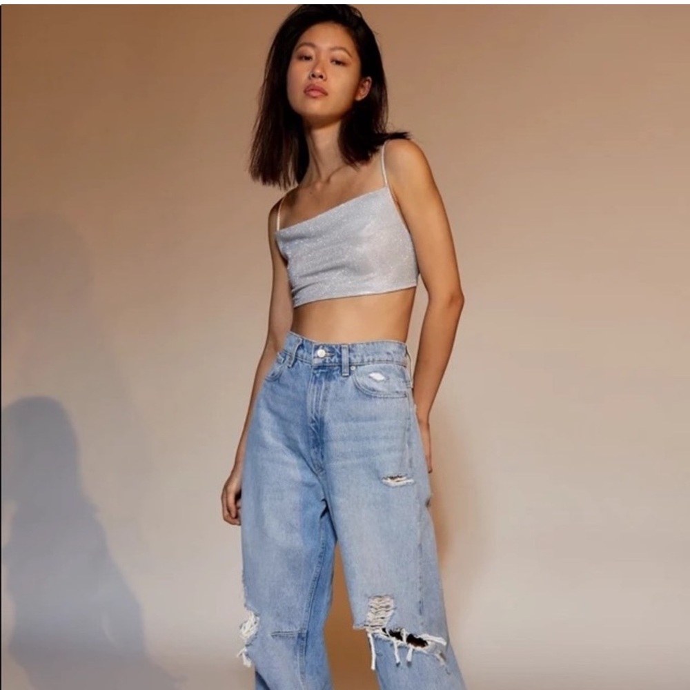 Urban Outfitters Black Tie Crop Top